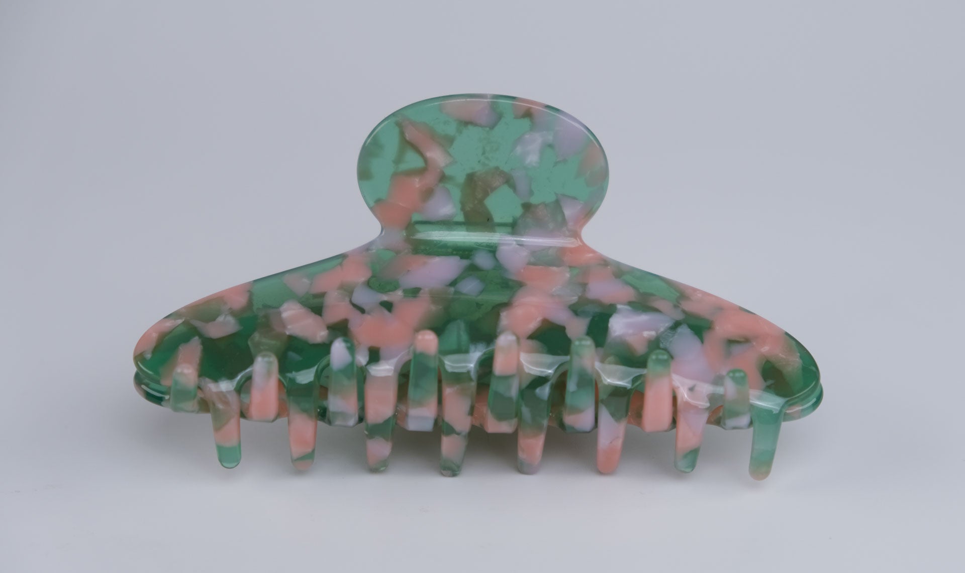 Pink & Green Speckle Acetate Claw Clip