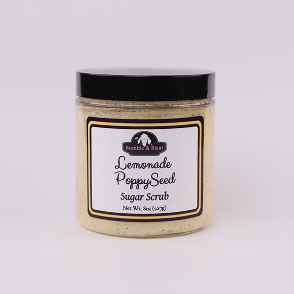 Exfoliante de azúcar y semillas de amapola con limonada