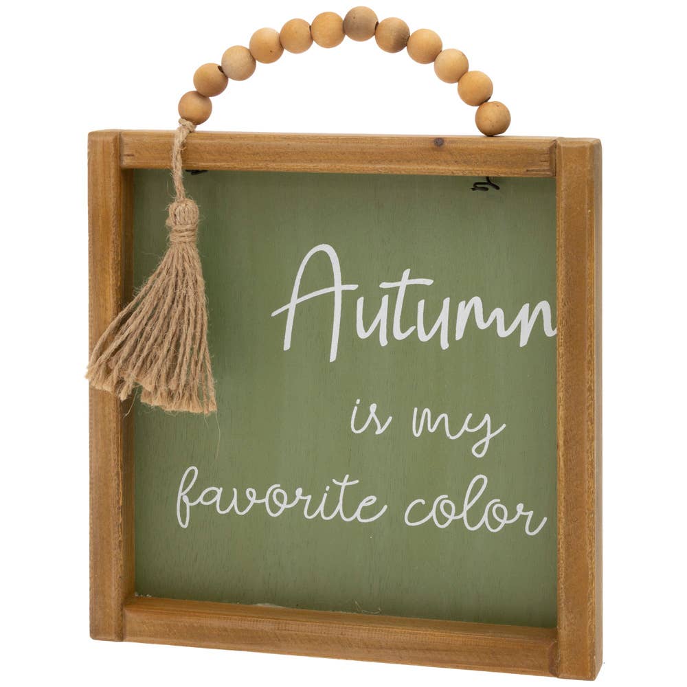 Autumn Color Beaded Sign Green