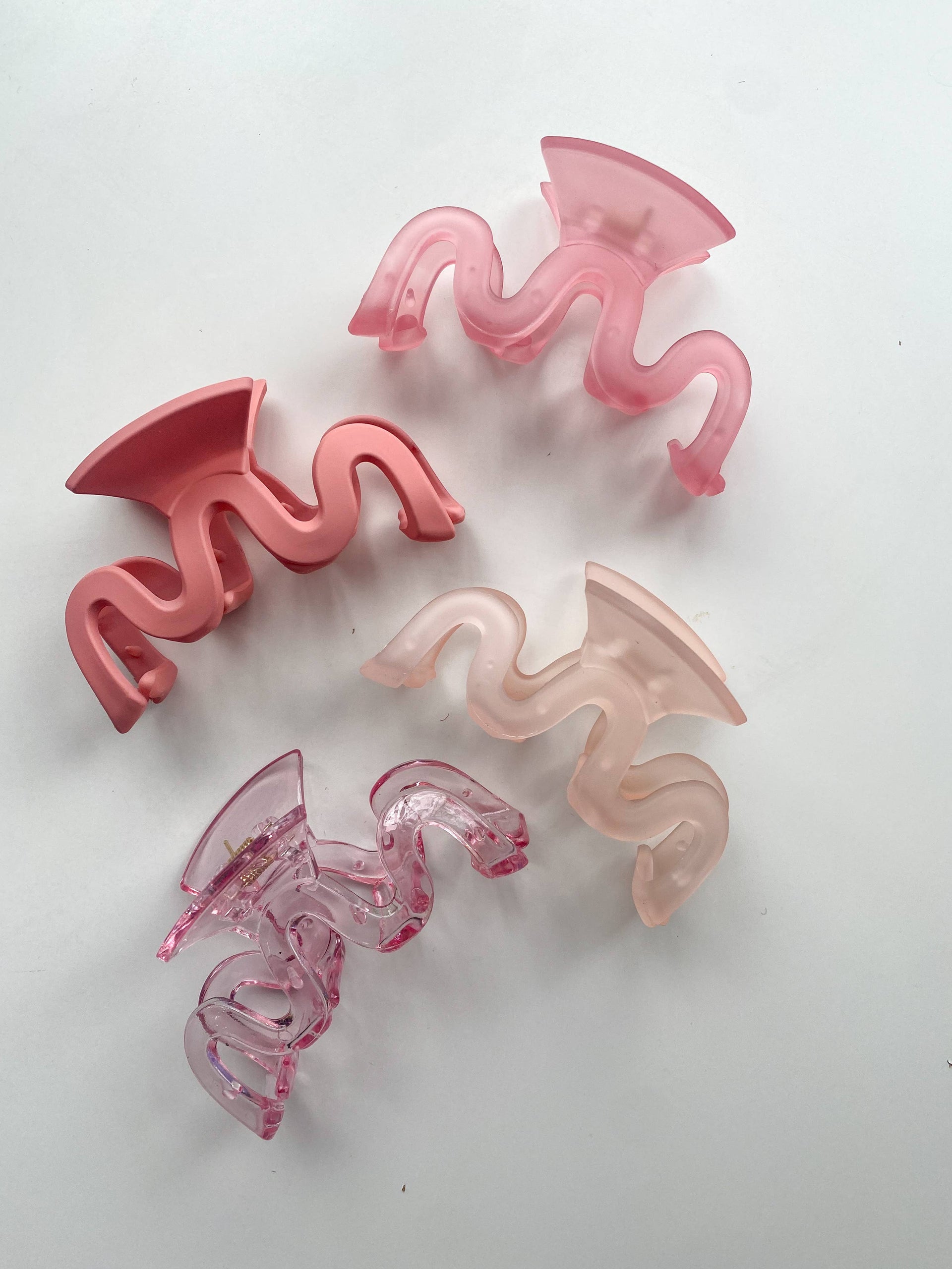 Claw Clip, Pink Hair Claw Clips, Wavy Hair Clip, Unique Hair