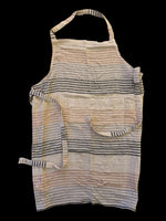 32''x28'' Cotton Apron with Grey, Black & Gold Stripe - Bumble & Bleat Soapery
