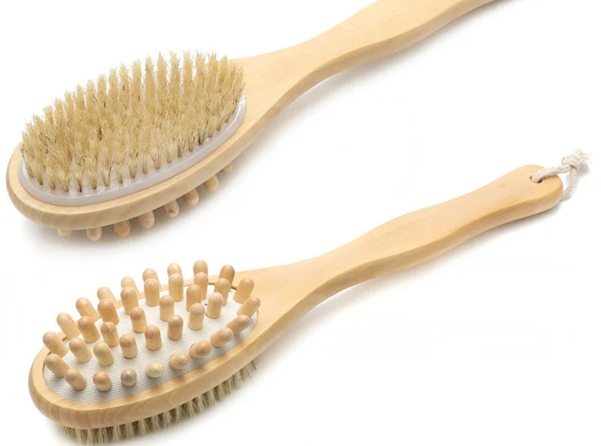 Natural Double Sided Sisal/Rubber Massage Bath Brush