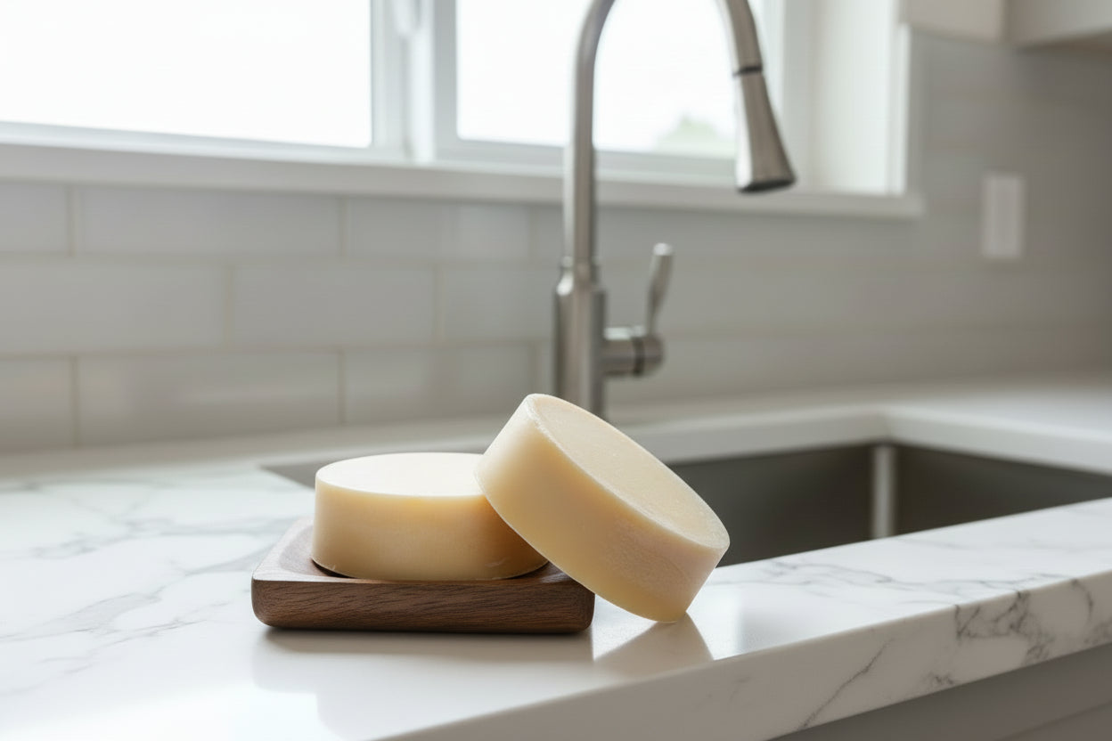 Solid Dish Soap Bar 2-Pack (3.6oz Each) | Natural Zero Waste Dishwashing Soap Bundle