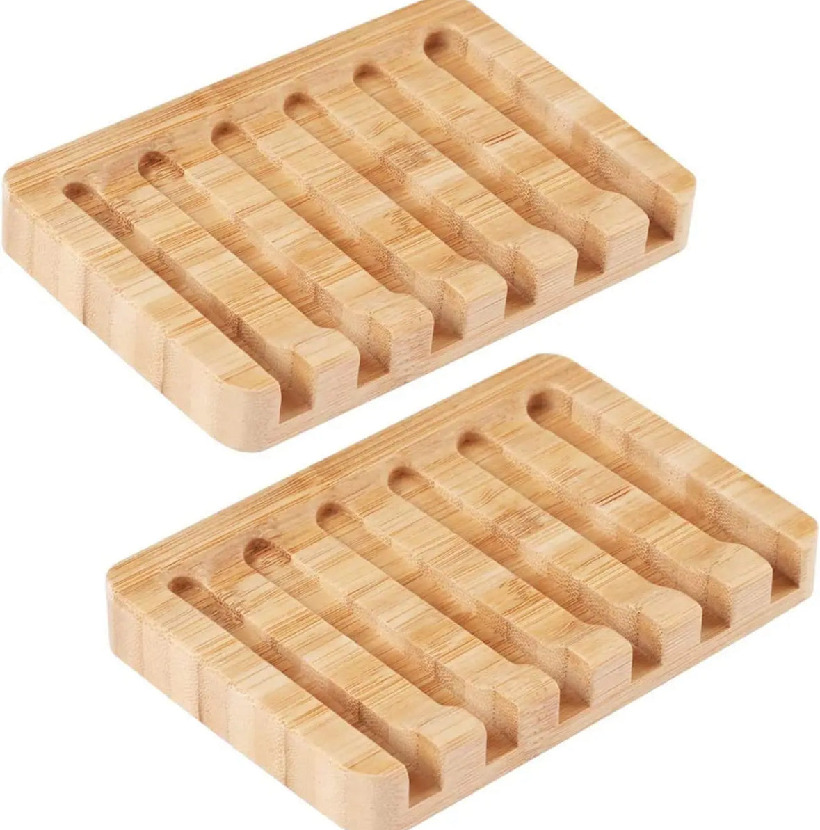 Jabonera de bambú autodrenante en cascada