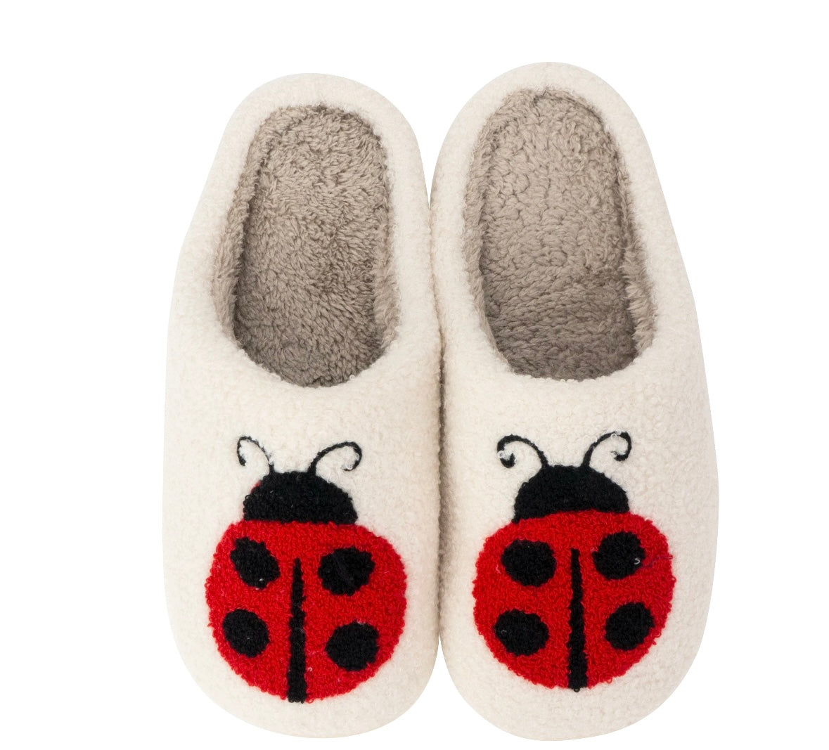 Pantuflas mullidas de mariquita