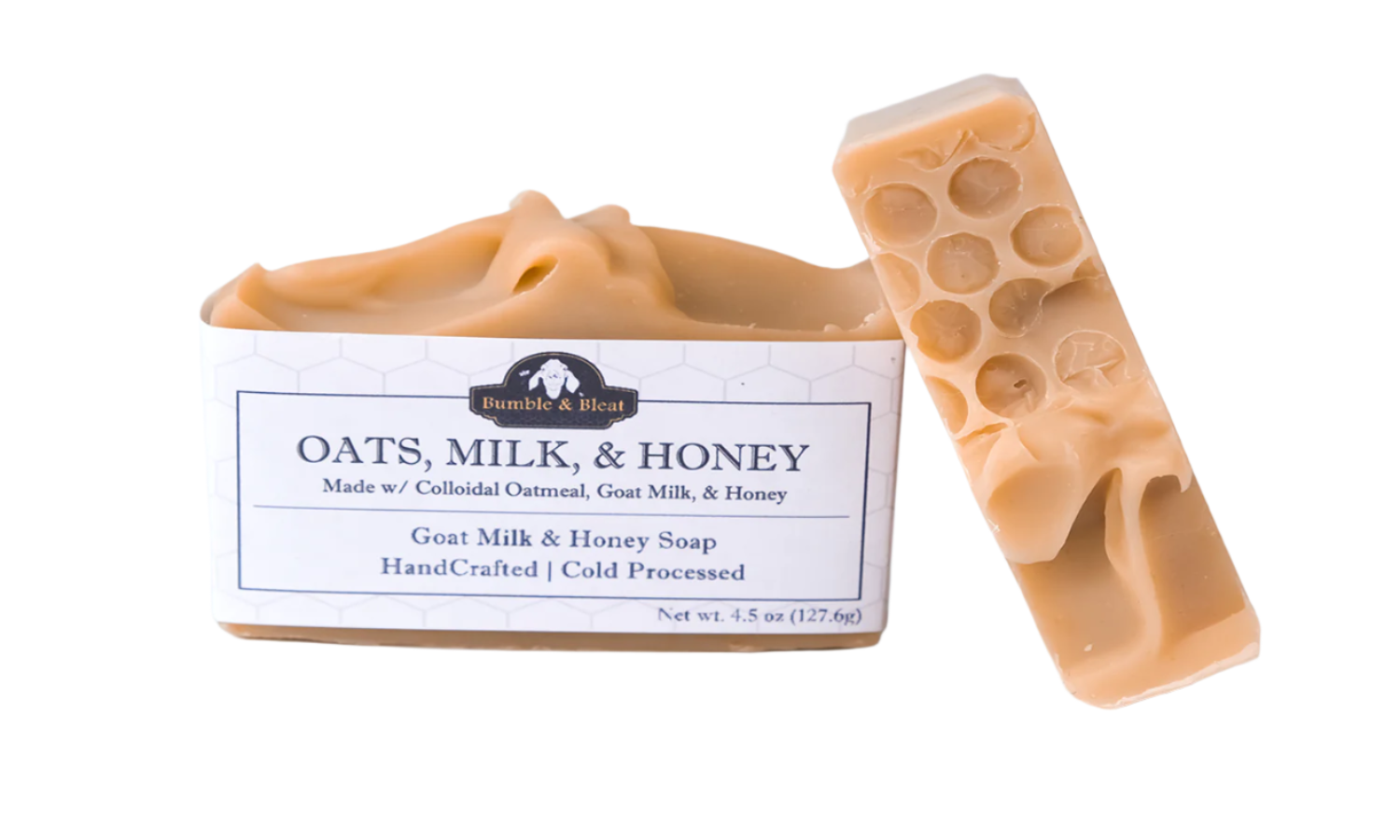 Barra de jabón de avena, leche y miel