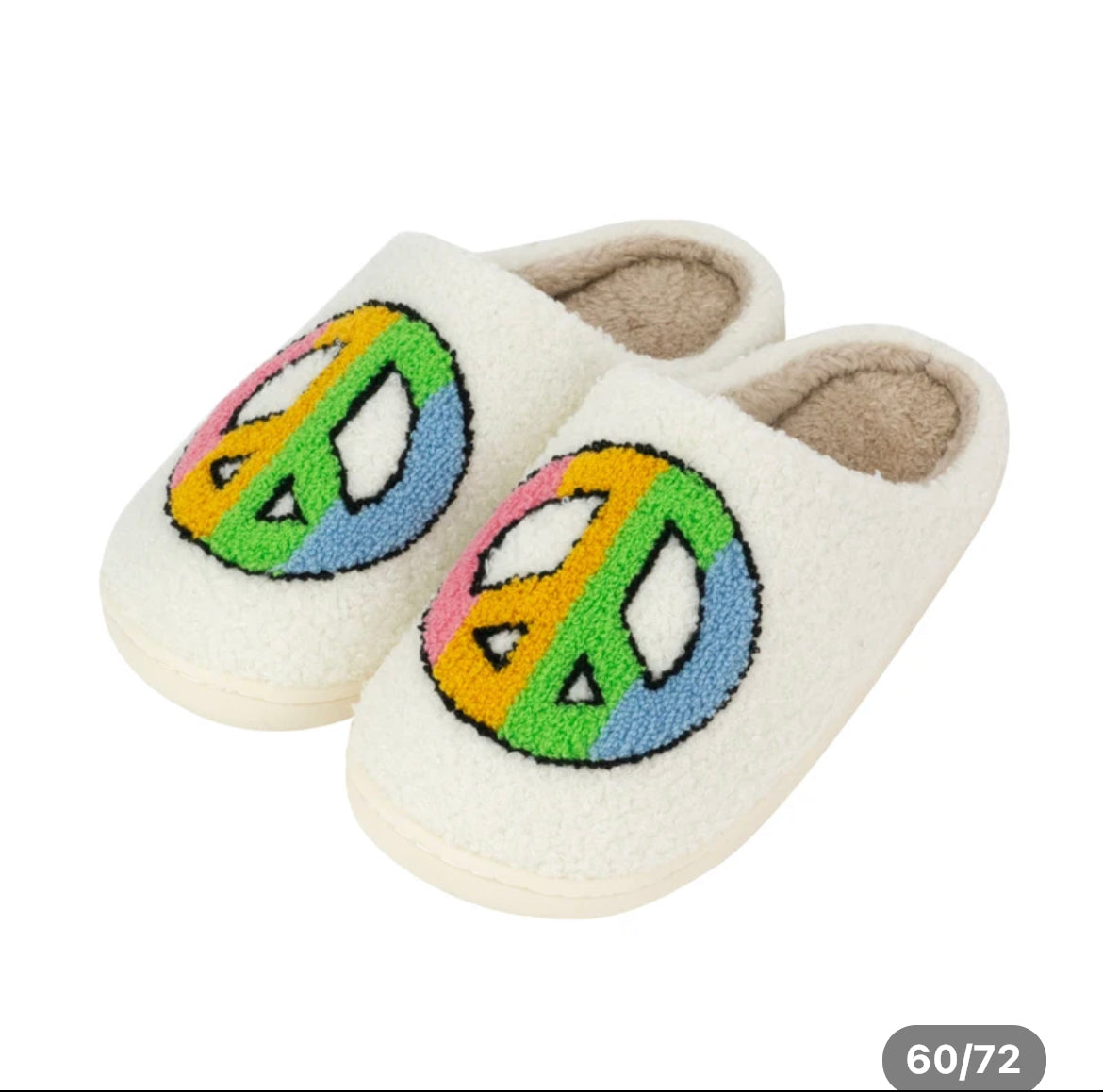 Zapatilla con el signo de la paz