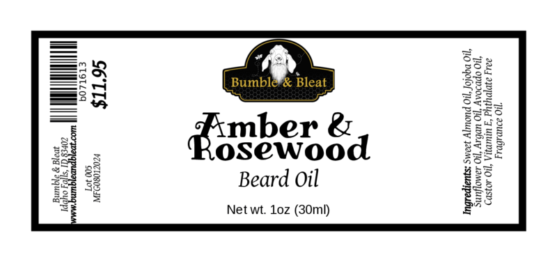 Amber & Rosewood Beard Oil - Bumble & Bleat Soapery