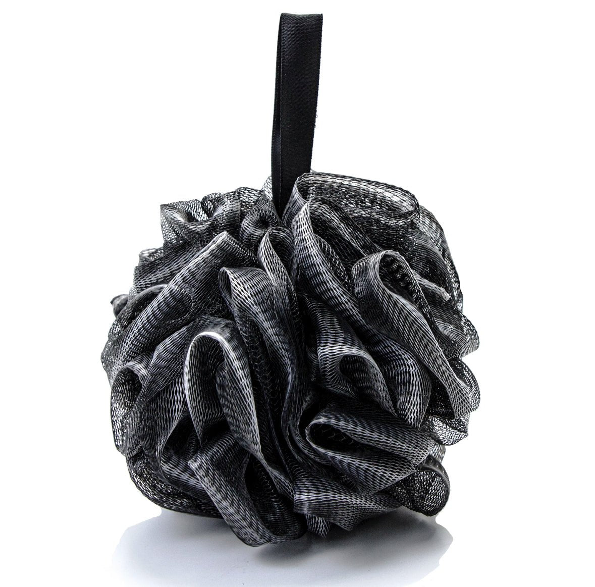 Black and Grey Bath Pouf - Bumble & Bleat Soapery
