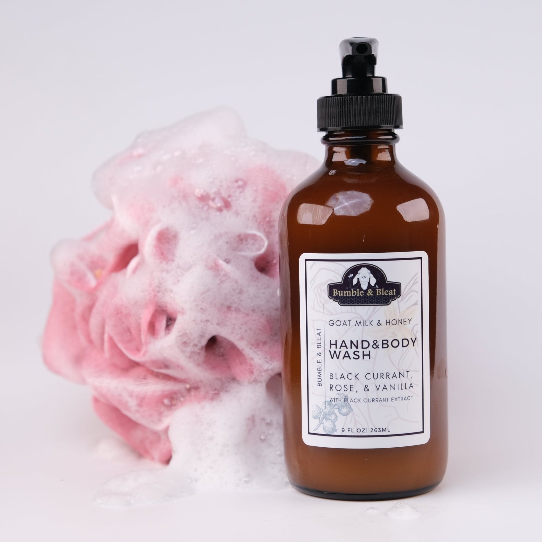 Black Currant, Rose, & Vanilla Hand & Body Wash - Bumble & Bleat Soapery