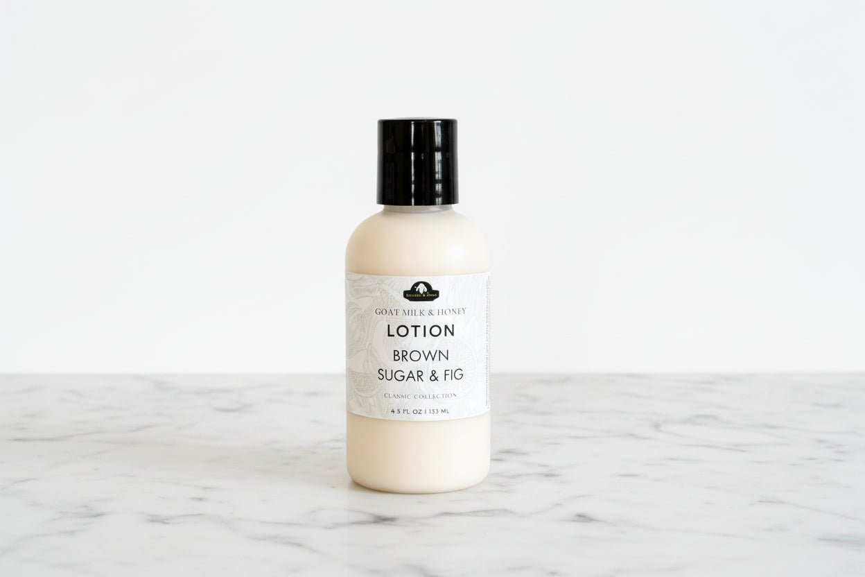 Brown Sugar & Fig Goat Milk & Honey Lotion – Hydrating Lotion for Dry Skin - Bumble & Bleat Soapery