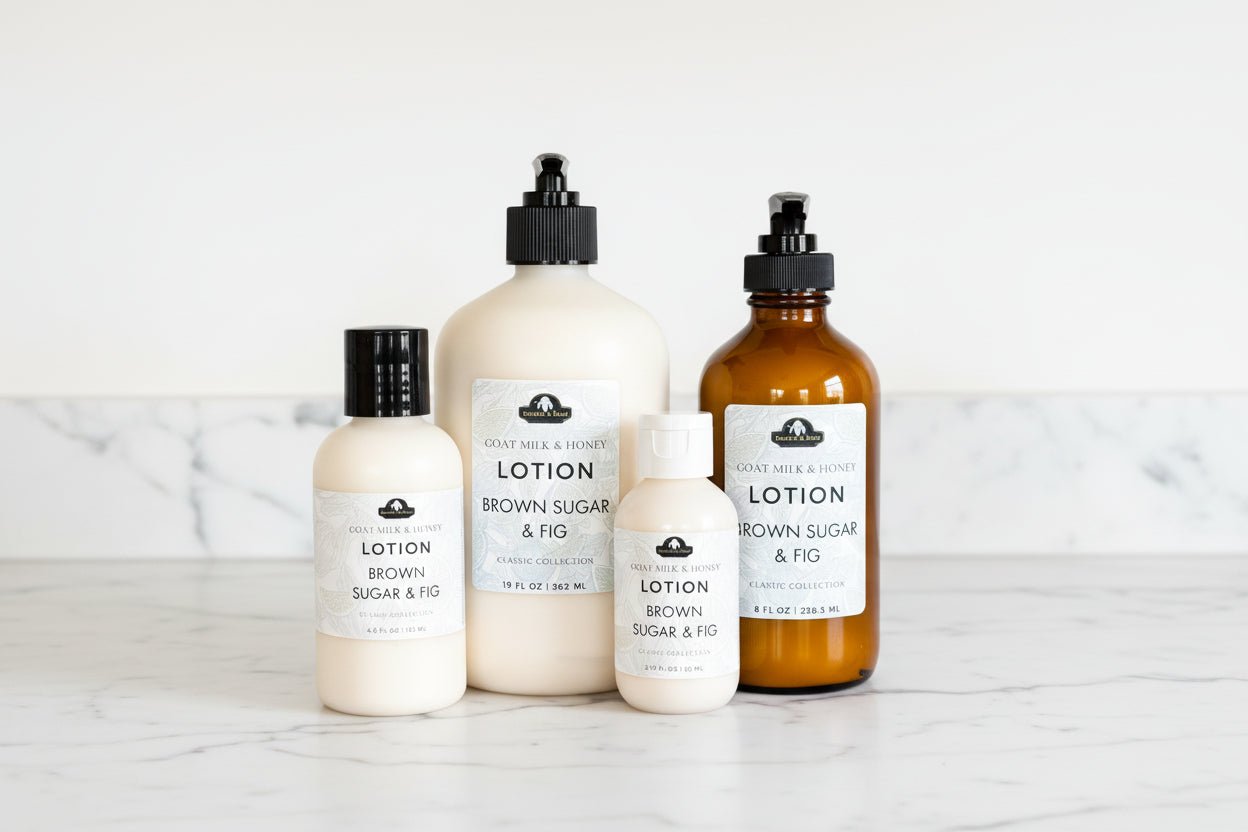 Brown Sugar & Fig Goat Milk & Honey Lotion – Hydrating Lotion for Dry Skin - Bumble & Bleat Soapery