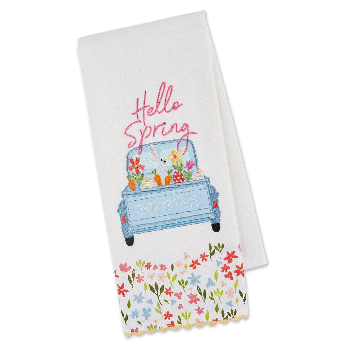 Bunny Truck Embellished Dishtowel - Bumble & Bleat Soapery