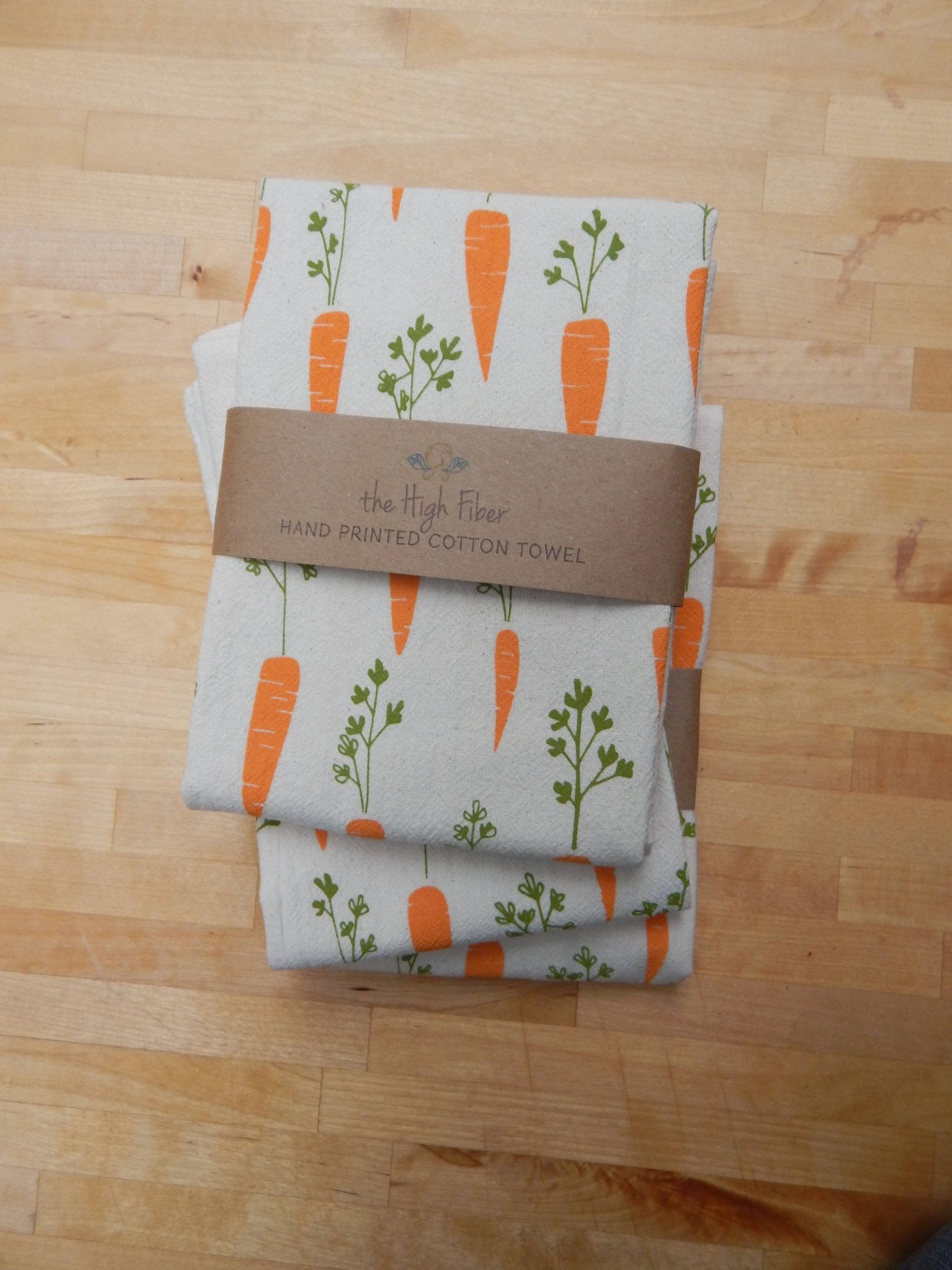 Carrot Cotton Kitchen Towel, Tea Towel - Bumble & Bleat Soapery