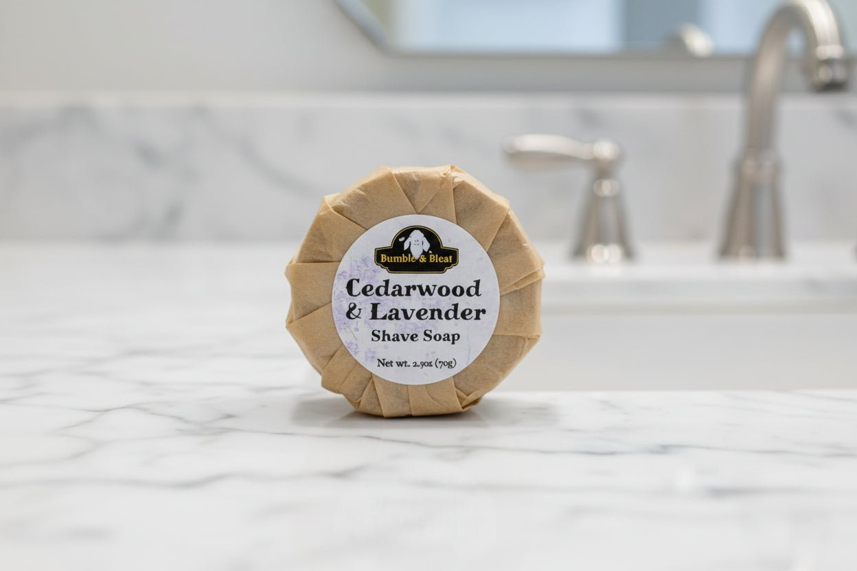 Cedarwood & Lavender - Goat Milk & Tallow Shave Soap - Bumble & Bleat Soapery