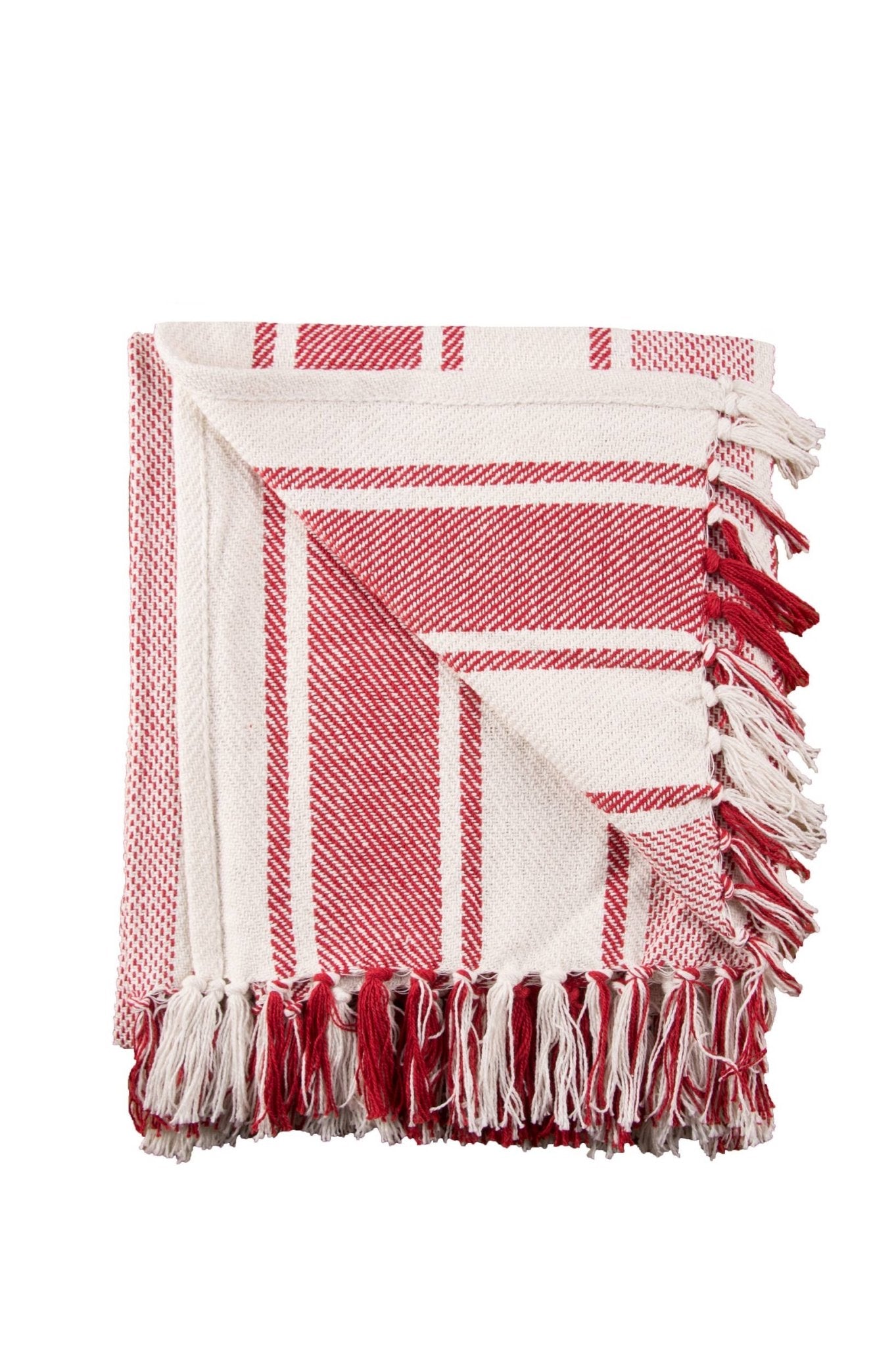 Channing Stripe Crimson 50" x 60" Throw Blanket - Bumble & Bleat Soapery