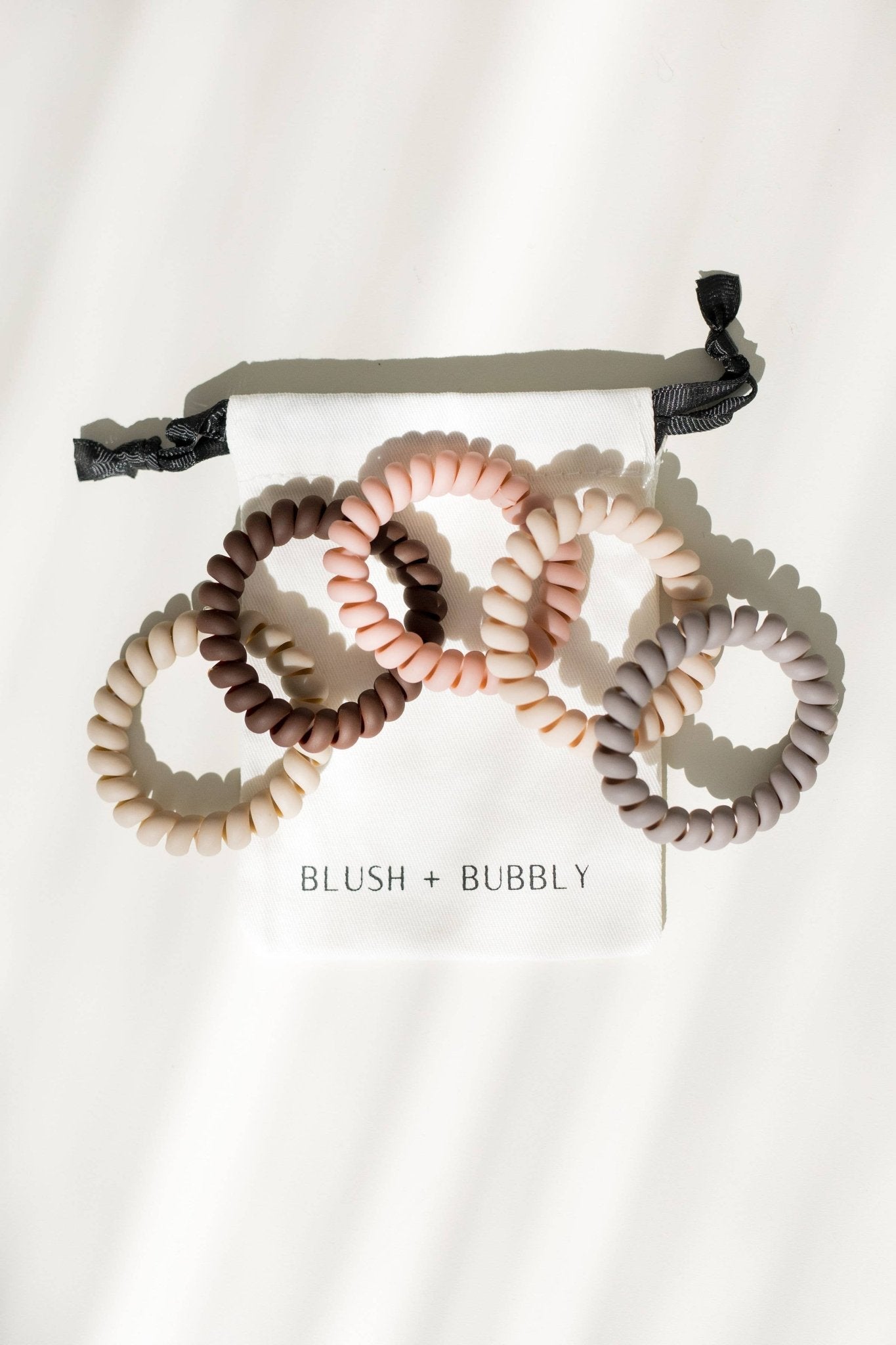 Coil Hair Tie Set of 5, Matte Hair Coils, Natural Colors - Bumble & Bleat Soapery