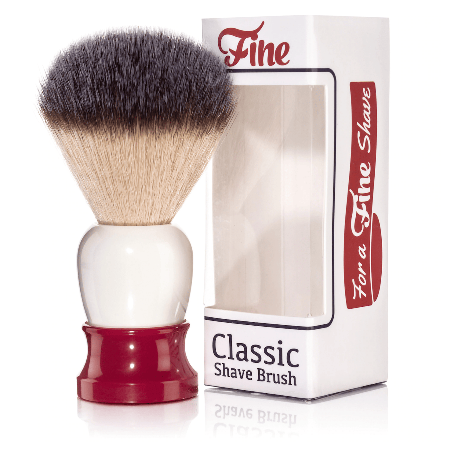 Fine Accoutrements Classic Shaving Brush - Red/White - Bumble & Bleat Soapery