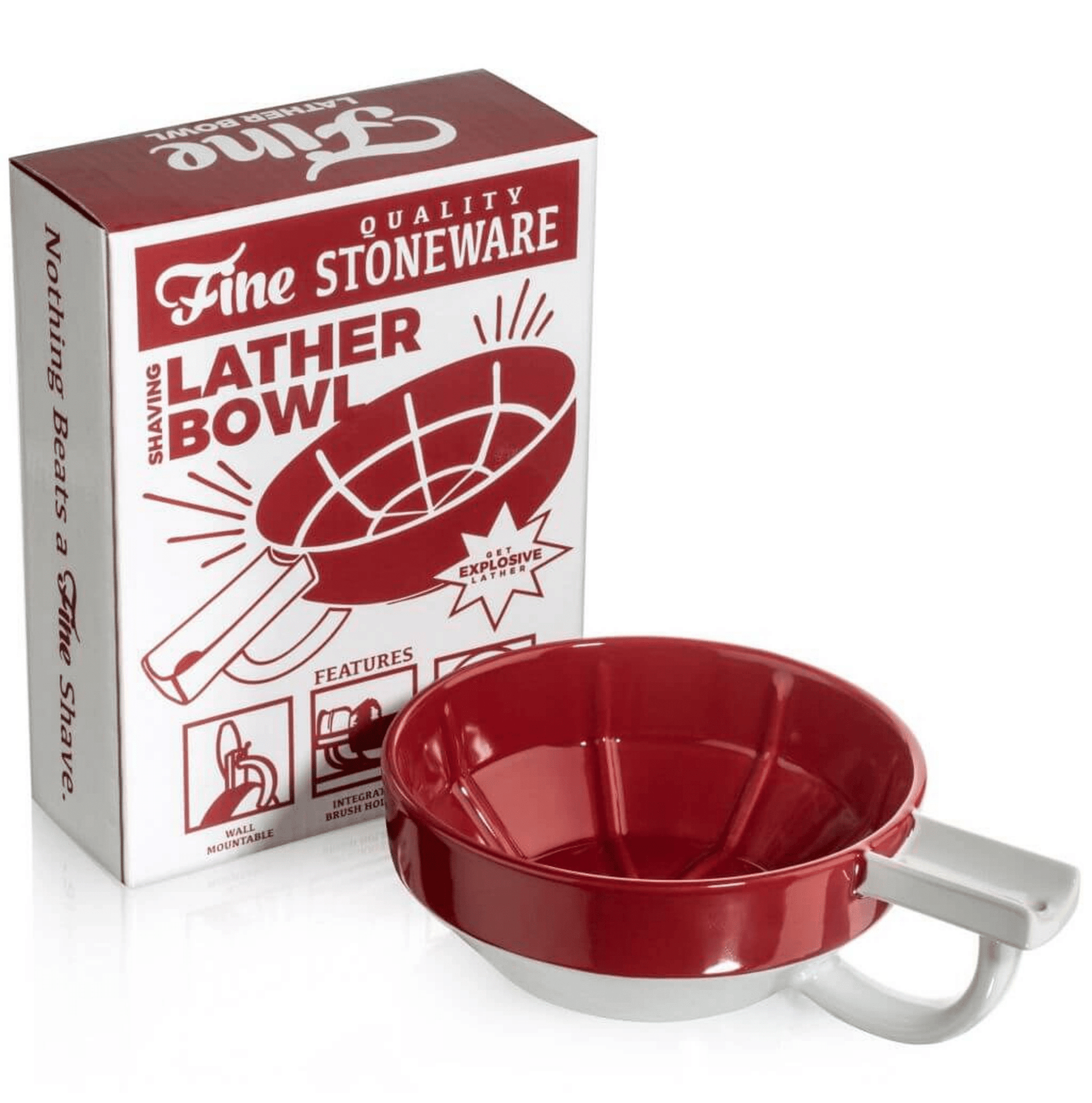 Fine Accoutrements Lather Bowl - Red/White - Bumble & Bleat Soapery