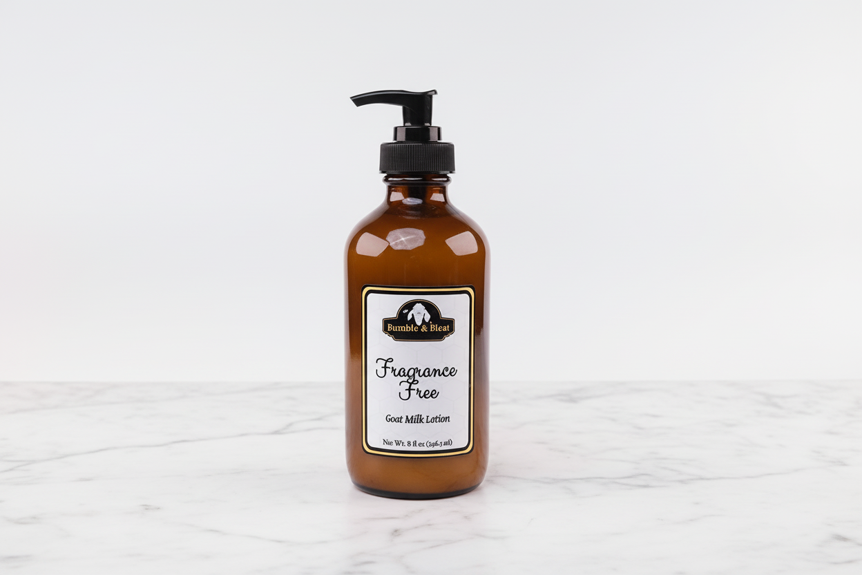 Fragrance Free Goat Milk and honey hydrating body Lotion - Bumble & Bleat Soapery