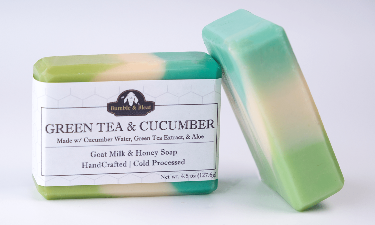 Green Tea & Cucumber Soap Bar - Bumble & Bleat Soapery