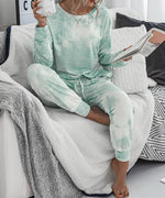 Green Tie Dye Long Sleeves T-shirt and Joggers Set - Bumble & Bleat Soapery