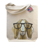 Gusseted Tote Bag, Goat Tote Bag, 'Madge' Farm Animal Tote - Bumble & Bleat Soapery