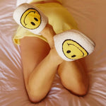 Happy Face Slippers (White) - Bumble & Bleat Soapery