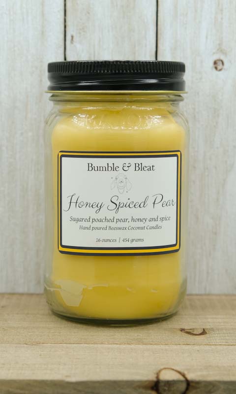 Honey Spiced Pear Beeswax Candles - Bumble & Bleat Soapery