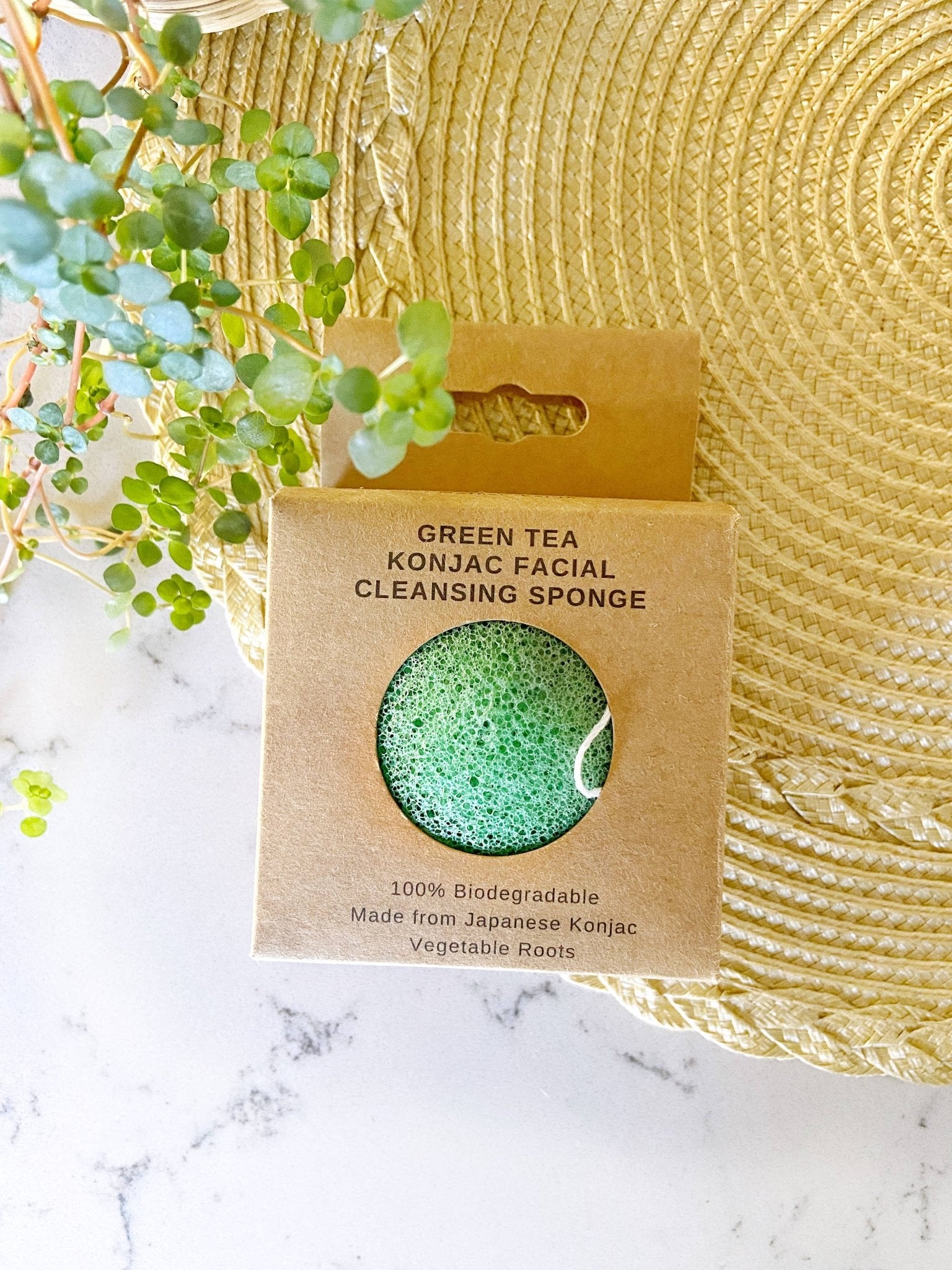 Konjac Sponge Biodegradable Green Tea | Zero Waste - Bumble & Bleat Soapery