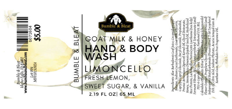 Limoncello Hand & Body Wash - Bumble & Bleat Soapery