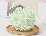Loofah Pouf with Pom Pom Trim - Bumble & Bleat Soapery