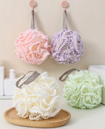 Loofah Pouf with Pom Pom Trim - Bumble & Bleat Soapery