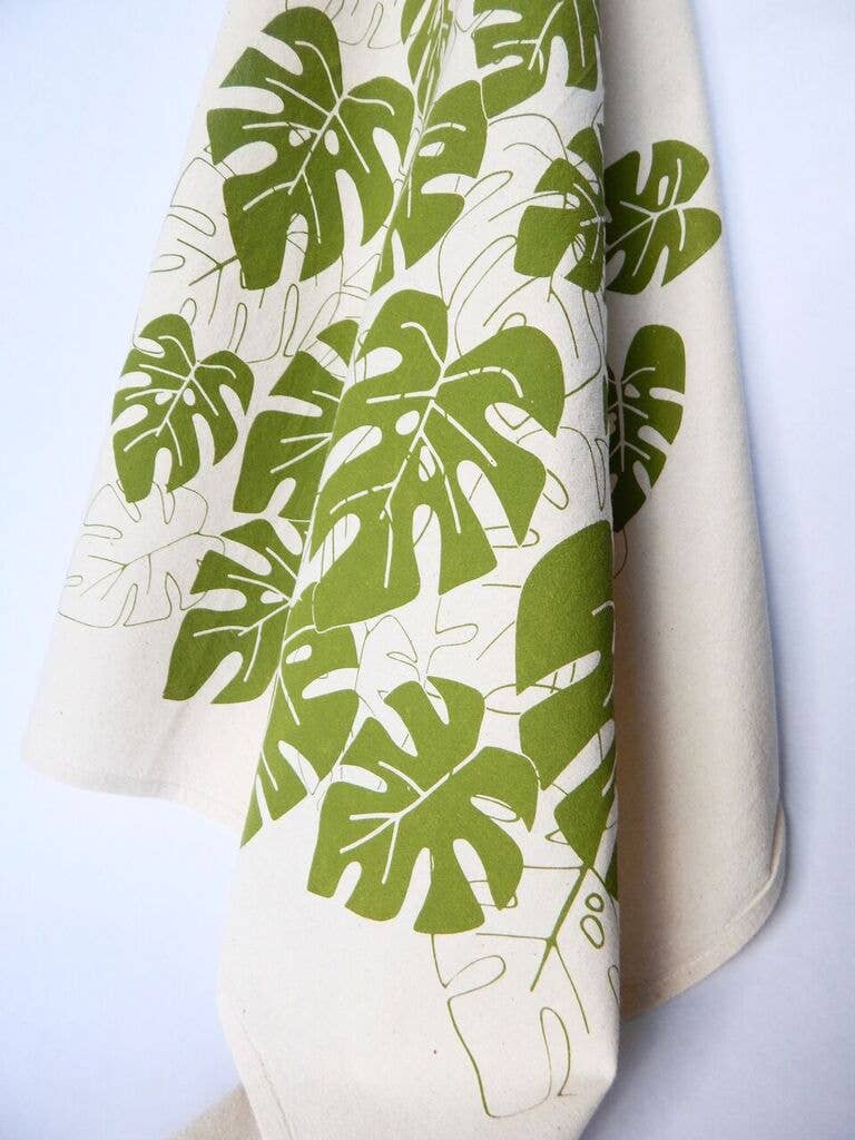 Monstera Plant Kitchen Towel, Tea Towel - Bumble & Bleat Soapery