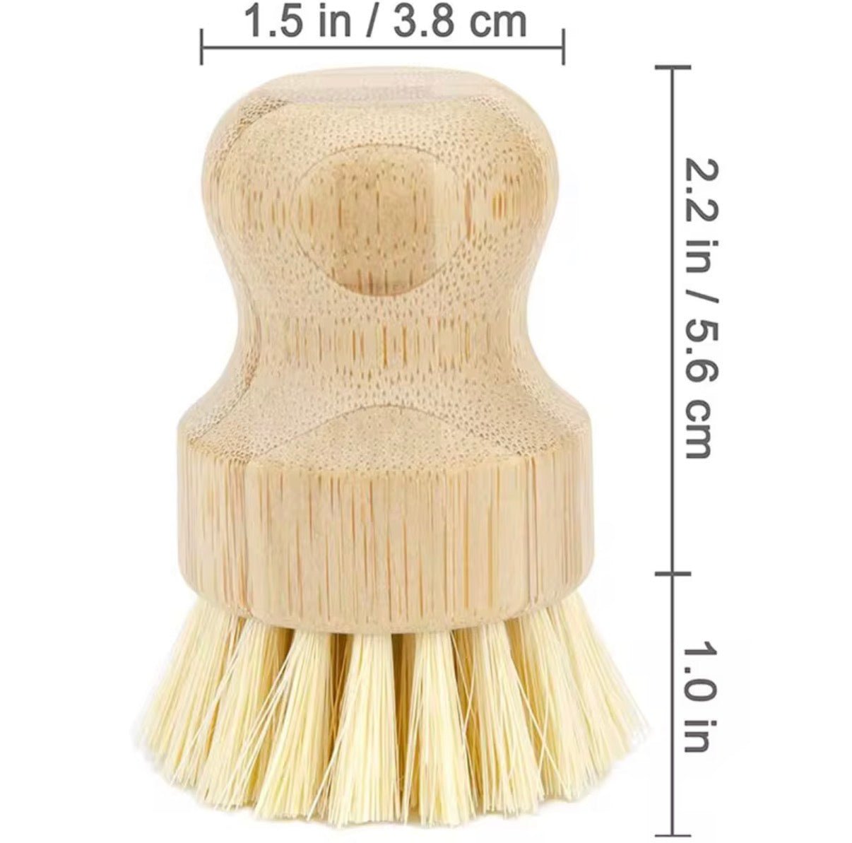 Natural Bamboo Dish Scrubber with Replaceable Plant Bristles | Sisal or Palm Fiber | Eco - Friendly Kitchen Brush - Bumble & Bleat Soapery
