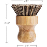 Natural Bamboo Dish Scrubber with Replaceable Plant Bristles | Sisal or Palm Fiber | Eco - Friendly Kitchen Brush - Bumble & Bleat Soapery