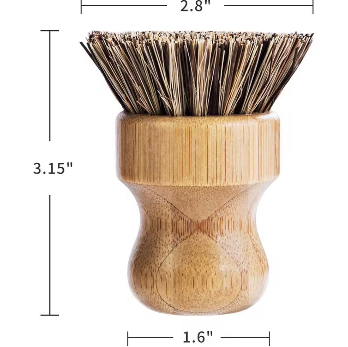 Natural Bamboo Dish Scrubber with Replaceable Plant Bristles | Sisal or Palm Fiber | Eco - Friendly Kitchen Brush - Bumble & Bleat Soapery