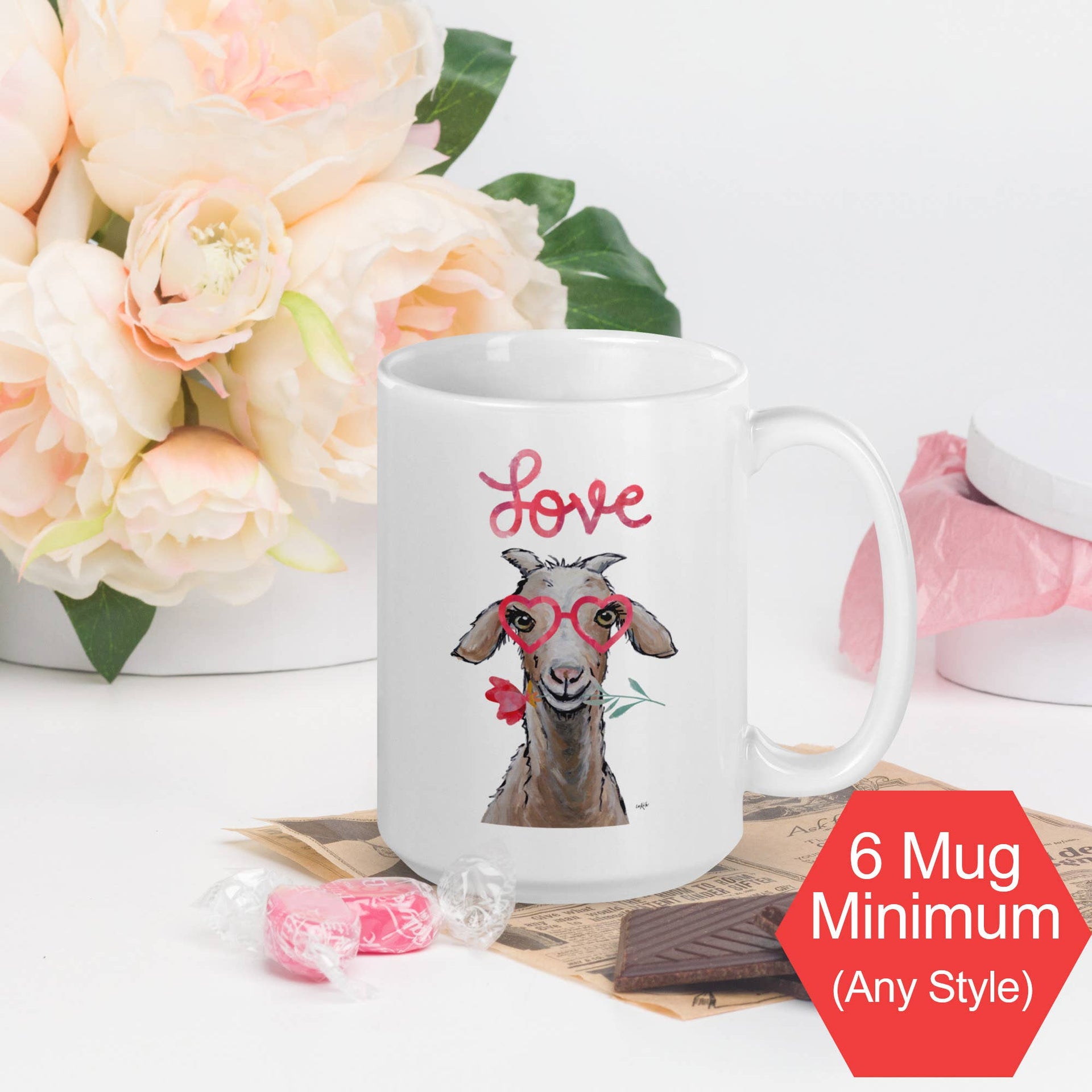 Valentine's Day Goat Mug, Goat Mug, Cute Goat Gifts