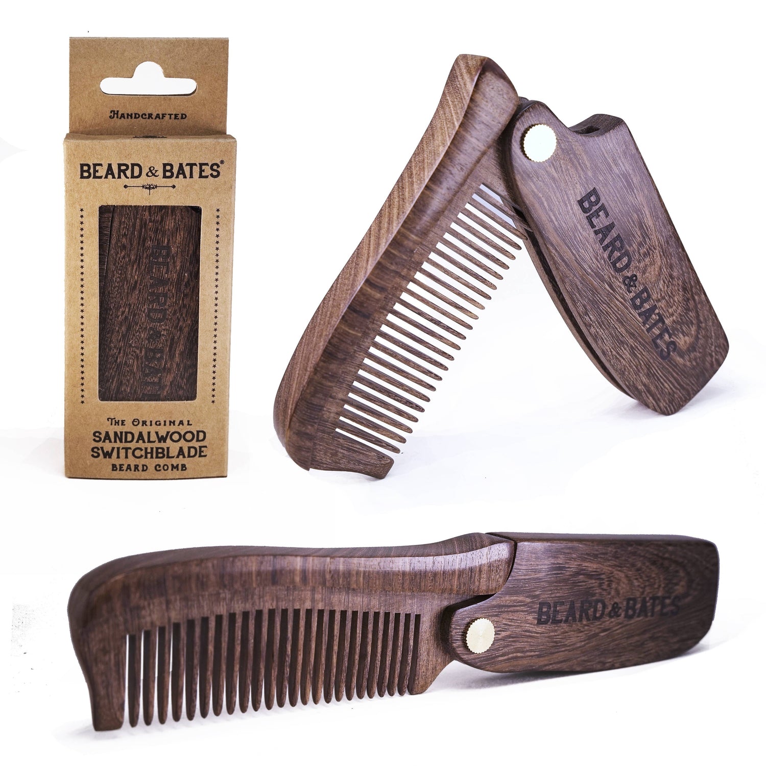 The Sandalwood Switchblade - El peine de barba de madera original