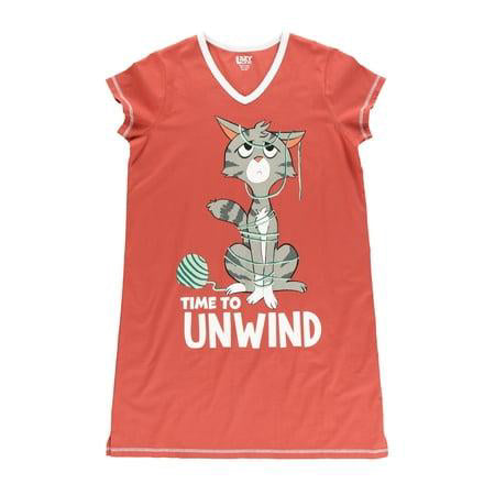 LazyOne Camisón para Mujer con Cuello en V y Camisa para Dormir para Mujer (Unwind