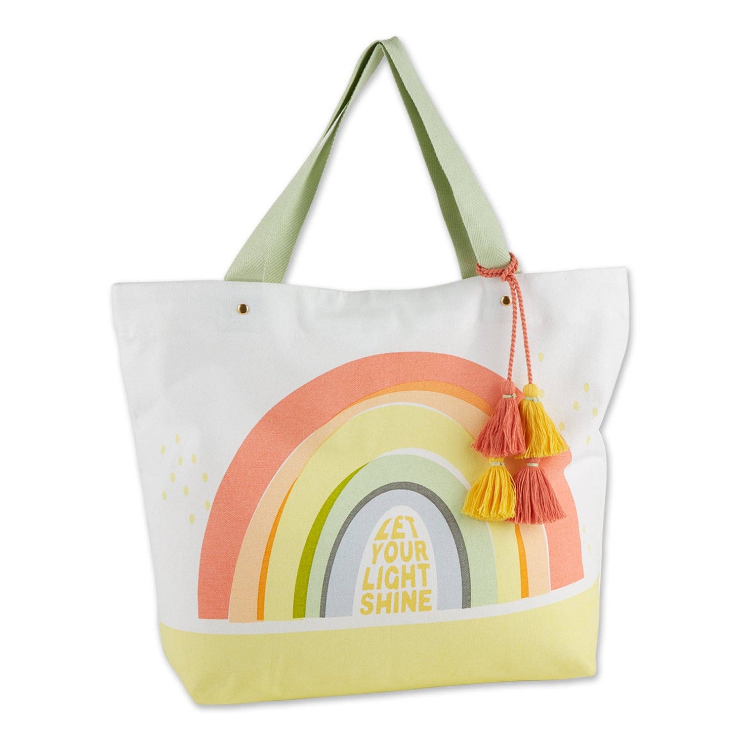 Tote con estampado de arcoíris Let Your Light Shine