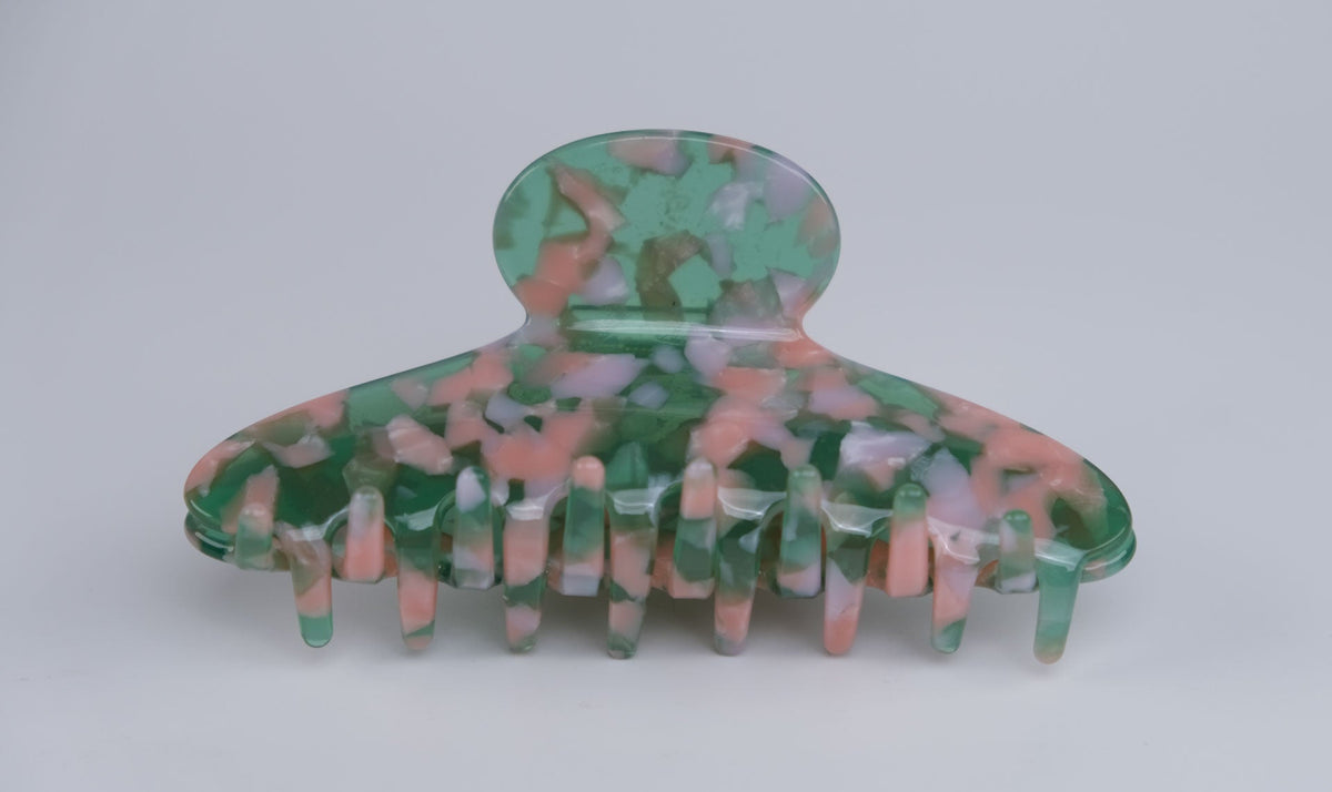 Pink & Green Speckle Acetate Claw Clip - Bumble & Bleat Soapery