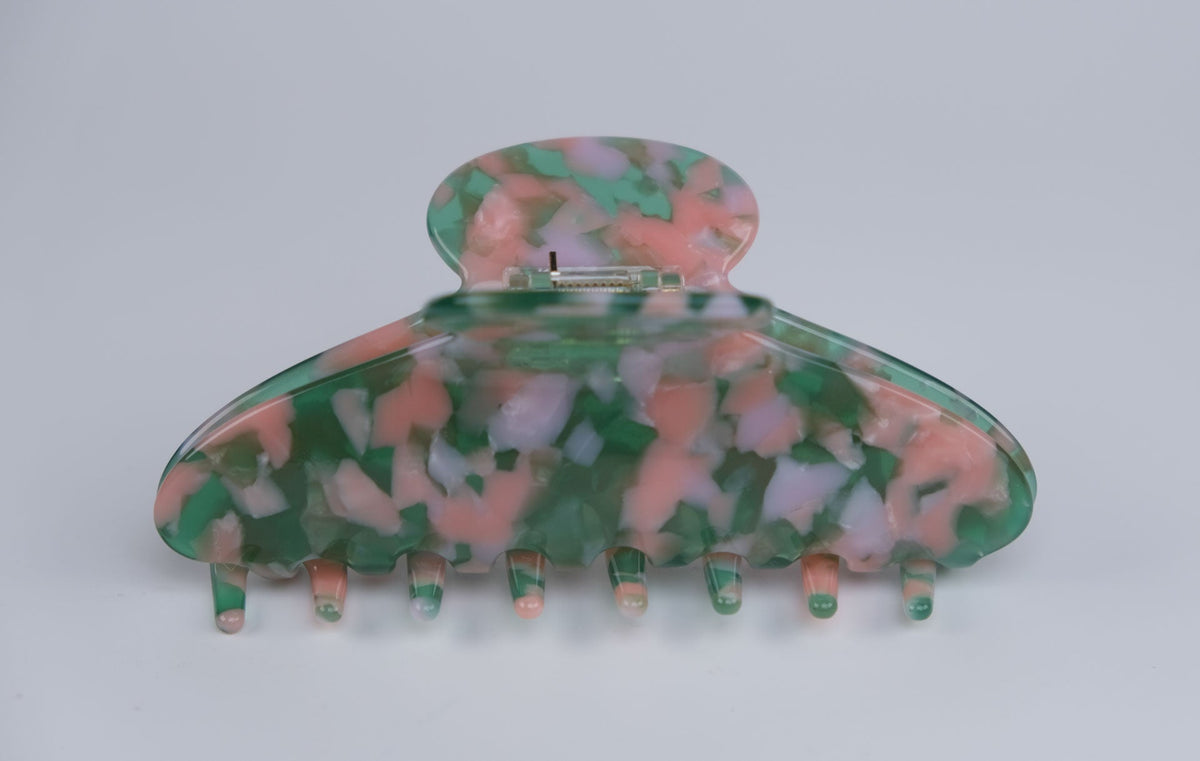 Pink & Green Speckle Acetate Claw Clip - Bumble & Bleat Soapery