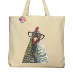 Pocket Tote Bag, Chicken Tote Bag, Chicken Beach Bag - Bumble & Bleat Soapery