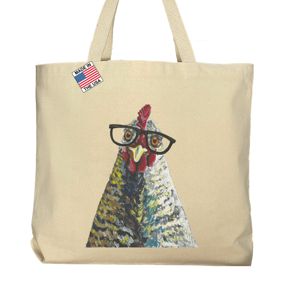 Pocket Tote Bag, Chicken Tote Bag, Chicken Beach Bag - Bumble & Bleat Soapery
