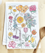 Popular Flowers Flour Sack Kitchen Tea Towel Gardener Gift - Bumble & Bleat Soapery