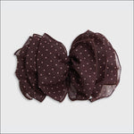 Recycled Chiffon Polka Dot Bow Barrette - Bumble & Bleat Soapery