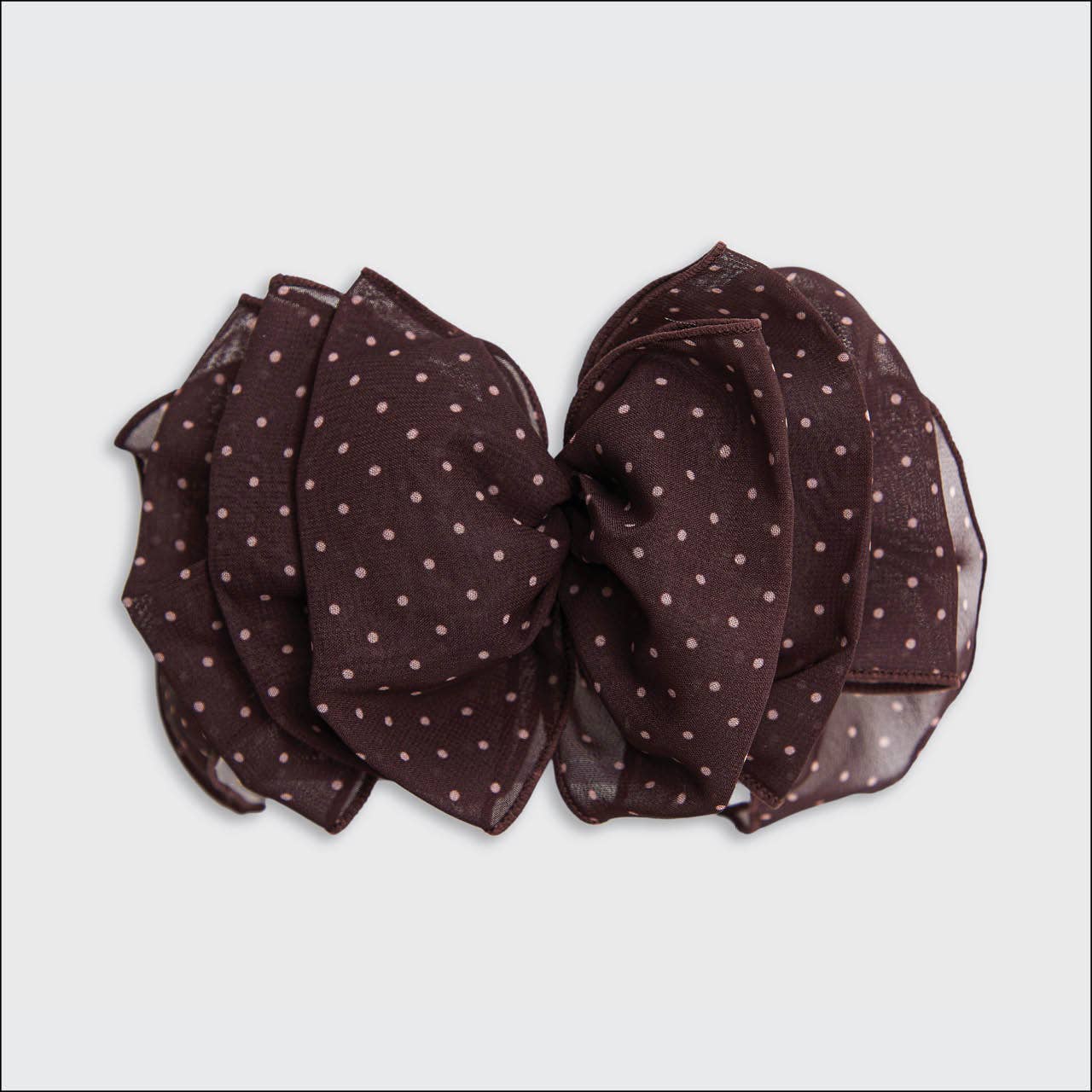 Recycled Chiffon Polka Dot Bow Barrette - Bumble & Bleat Soapery
