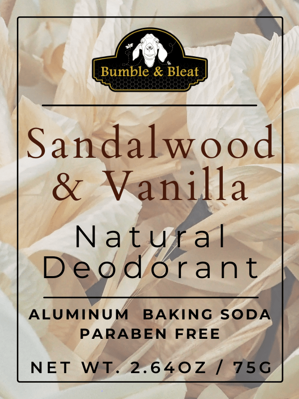 Sandalwood & Vanilla Natural Deodorant - Bumble & Bleat Soapery
