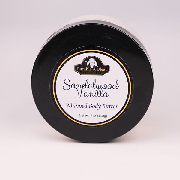 Sandalwood & Vanilla Whipped Quadruple Body Butter - Bumble & Bleat Soapery